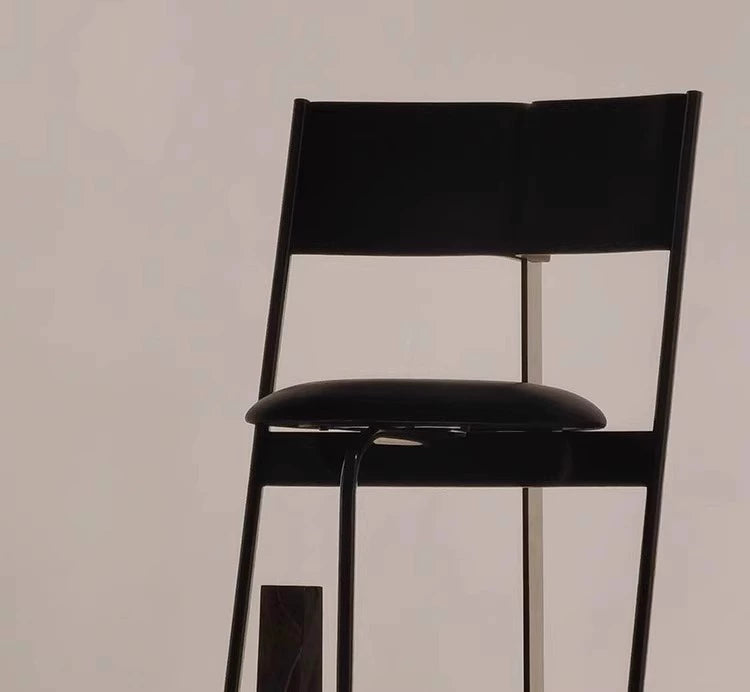 Retro massivholz esszimmerstuhl edelstahl designer h stuhl hause licht luxus high-end-Ins Beliebte rückenlehne hocker