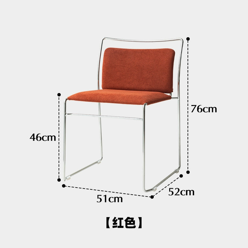 Italienischer minimalistischer Esszimmerstuhl, kreativer Designerstuhl, leichter Luxus-High-End-Stuhl mit Rückenlehne aus Schmiedeeisen, weiche Tasche
