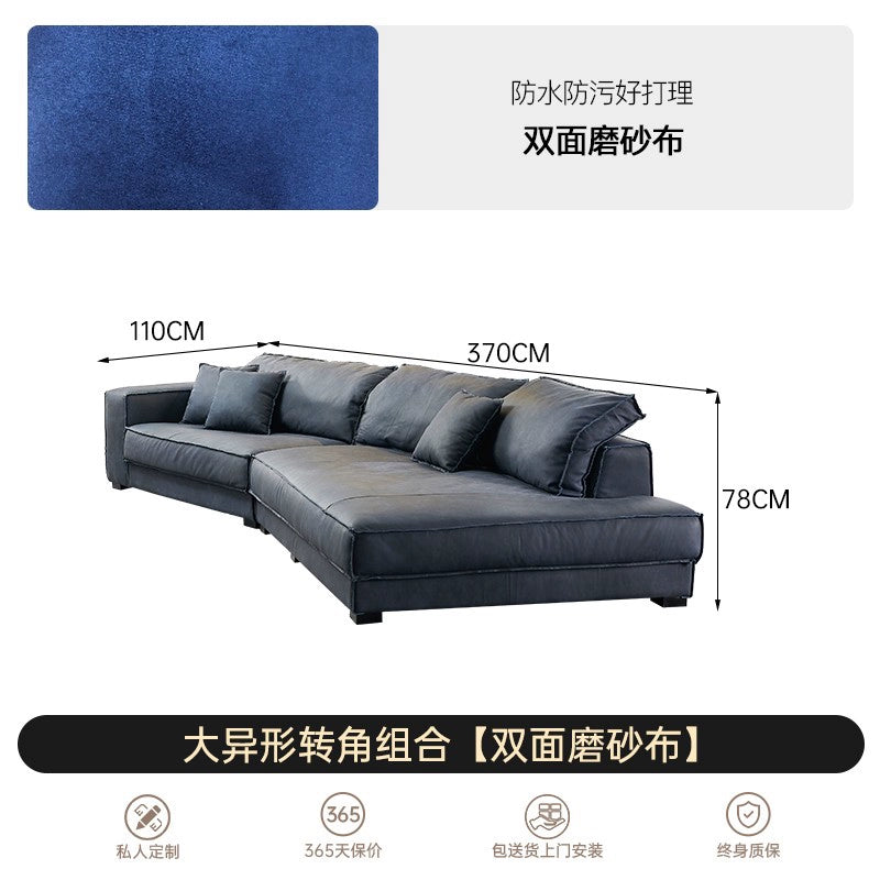 Baxter Sofa Italian Light Luxury Leather First Layer Cowhide Italian Minimalist Special-shaped Industrial Style Down Sofa