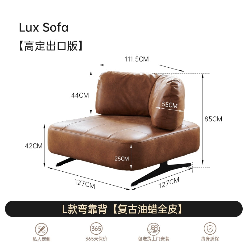 Nordic Style Module Sofa Dutch Expression Medieval Imported First-layer Cowhide LUX Combination Retro Sofa Combination
