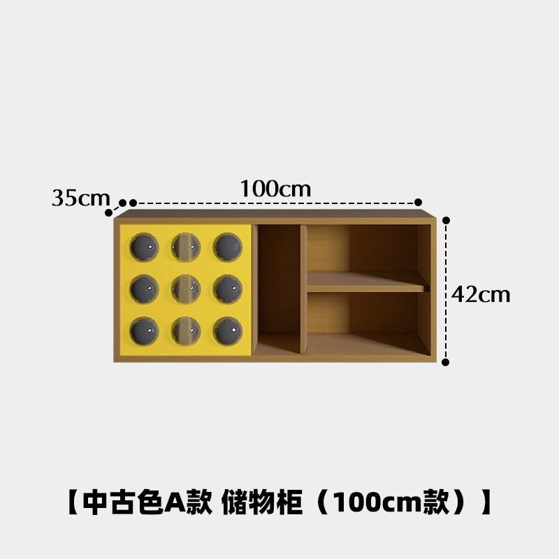 Mittelalterlicher Massivholz-Lagerschrank, Designer, kreativer Sofa-Seitenschrank, Marine-Board, leichter Luxus-Nachttisch