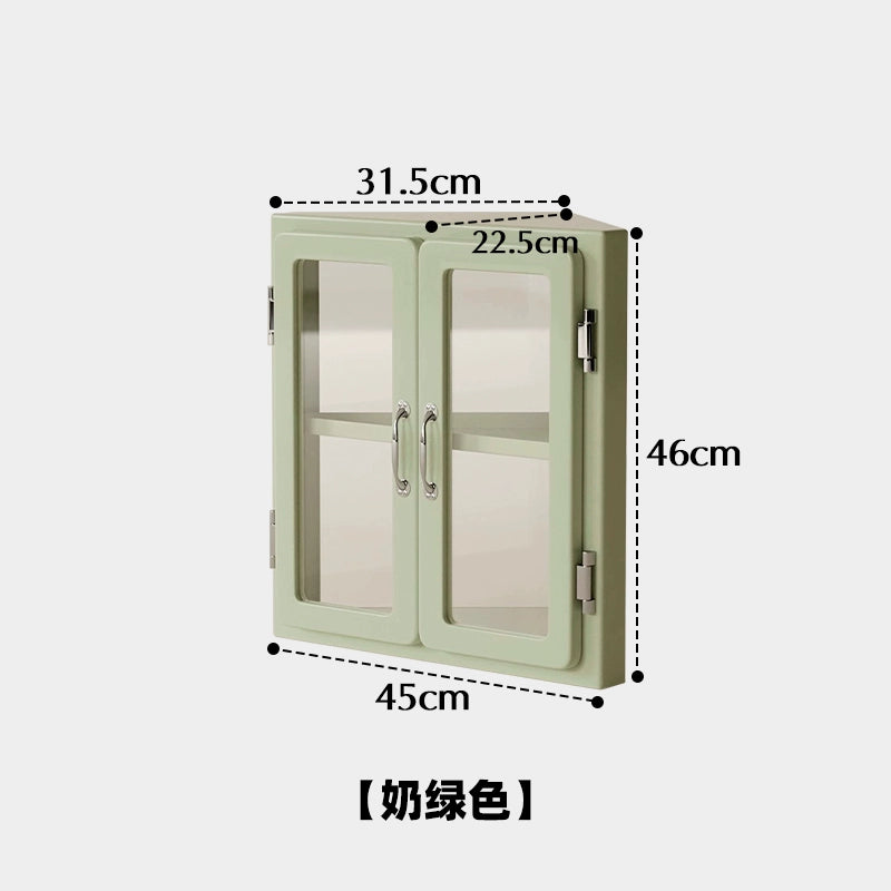 Desktop-Aufbewahrungsschrank Japanischer Retro-Metall-Dreiecksschrank Eckfigur Glas-Präsentationsständer