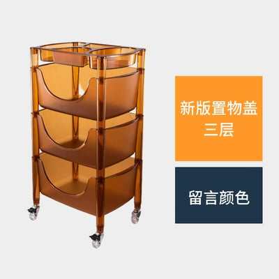 Transparent Multi-functional Shelf Nordic Bedroom Acrylic Mobile Cart Snack Storage Cabinet Bedside