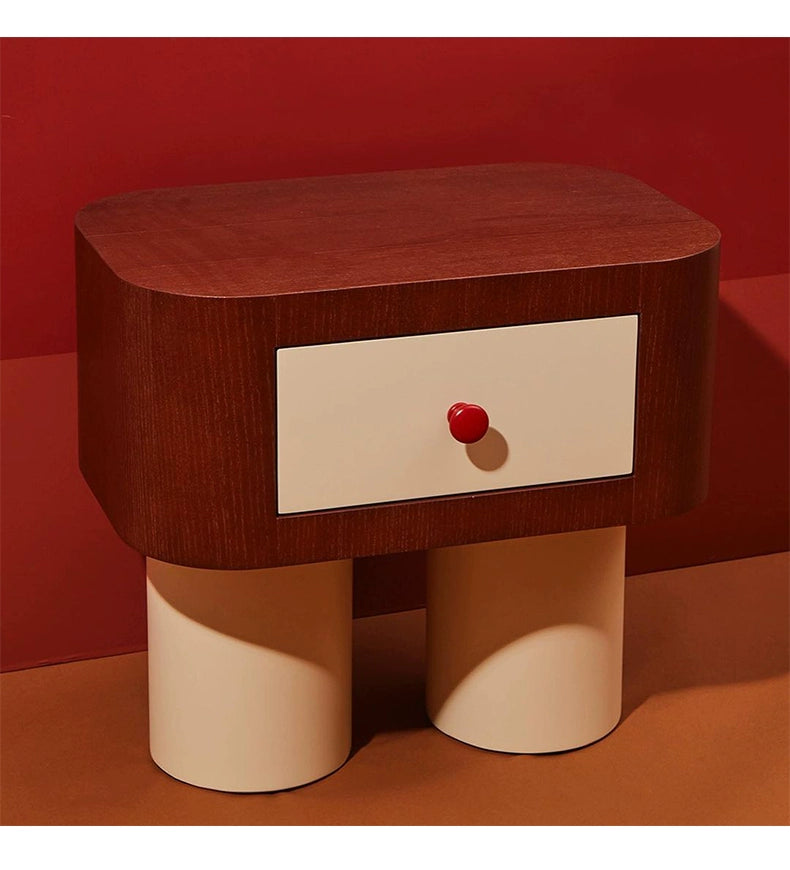 Bedside Table Small Creative Children's Bedside Table Cute Cream Wind Narrow Side Cabinet Solid Wood Storage Corner Cabinet