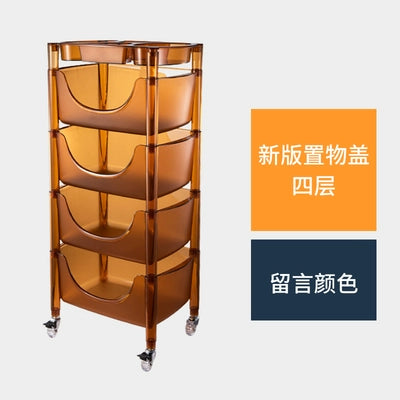 Transparent Multi-functional Shelf Nordic Bedroom Acrylic Mobile Cart Snack Storage Cabinet Bedside