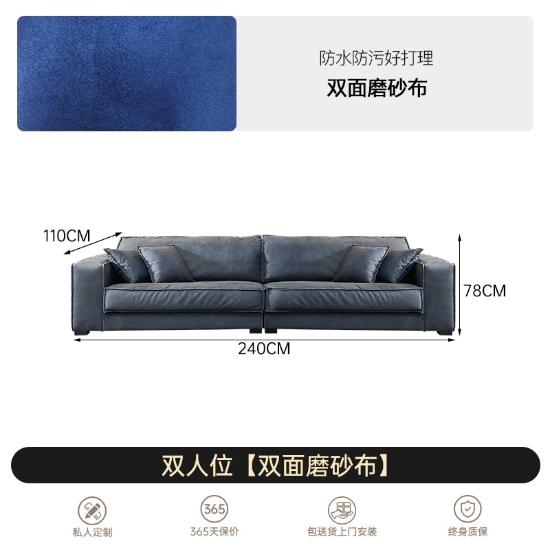 Baxter Sofa Italian Light Luxury Leather First Layer Cowhide Italian Minimalist Special-shaped Industrial Style Down Sofa