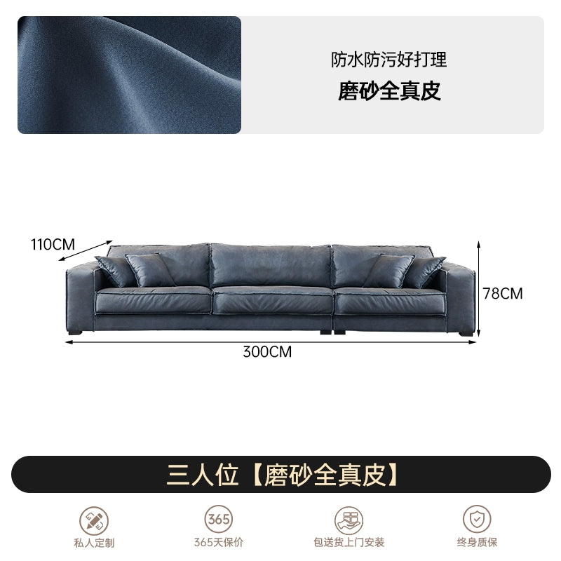Baxter Sofa Italian Light Luxury Leather First Layer Cowhide Italian Minimalist Special-shaped Industrial Style Down Sofa