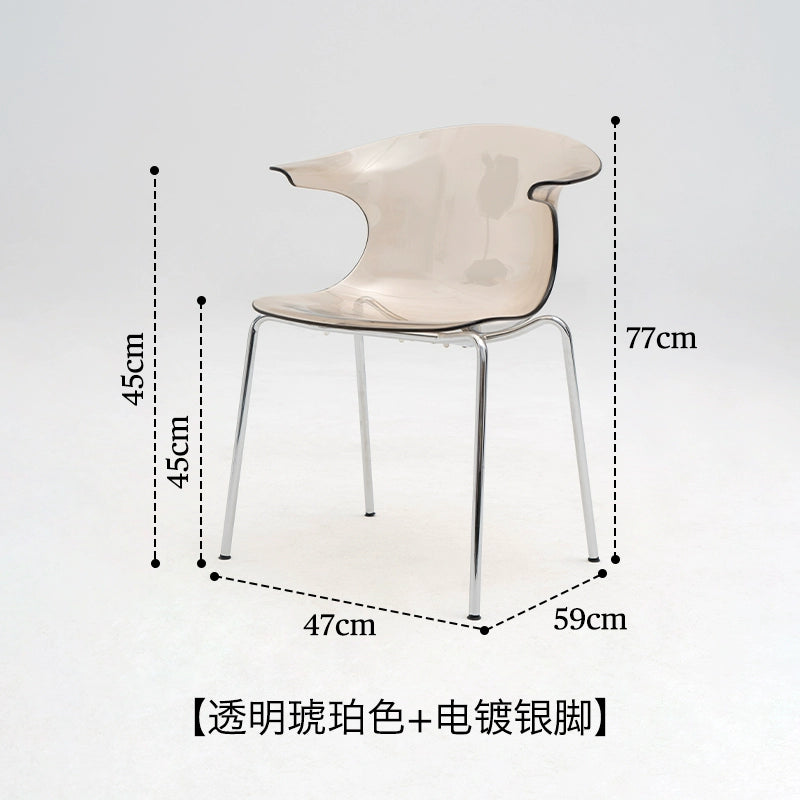 Acrylic Chair Transparent Ins Popular Dining Chair Plastic Stool Backrest Minimalist Creative Computer Chair