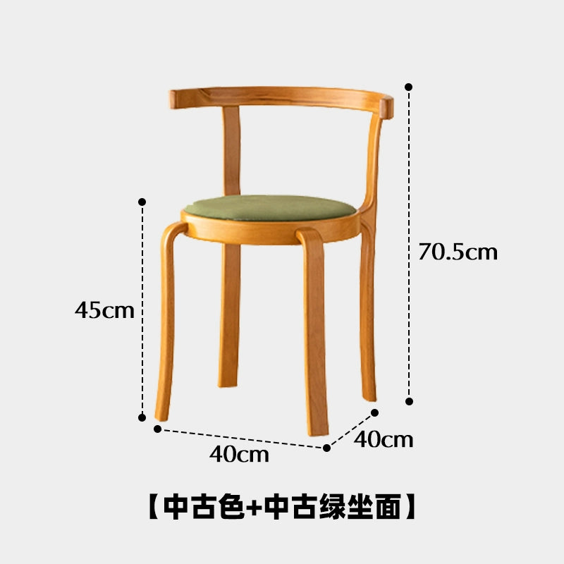 Mittelalterlicher Designer-Esszimmerstuhl aus Massivholz, stapelbarer Esszimmerstuhl für den Haushalt, kleine Wohnung, Rückenlehne, Esstisch und Stuhl
