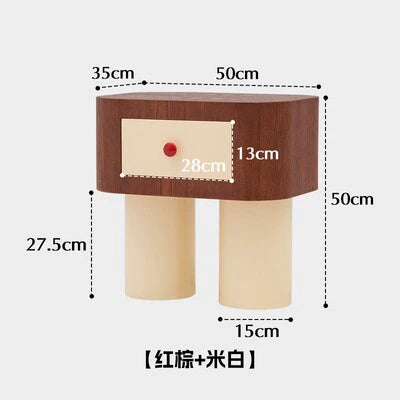 Bedside Table Small Creative Children's Bedside Table Cute Cream Wind Narrow Side Cabinet Solid Wood Storage Corner Cabinet
