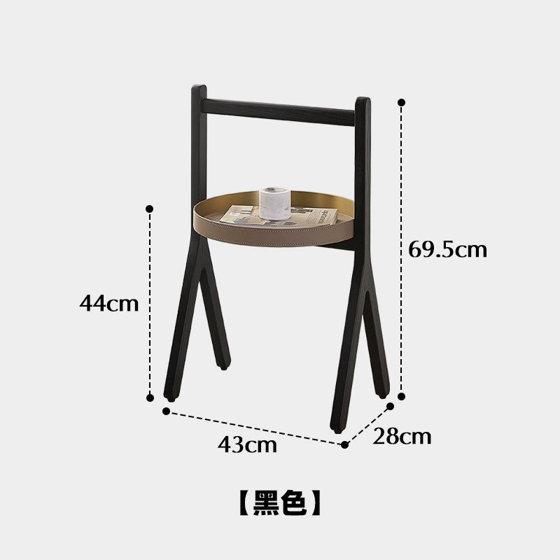 Fischgrätenkante Wenige leichte Luxus-High-End-Kleiner Couchtisch Nachttischregal Italienische kreative Ecke Wenige Sattelleder