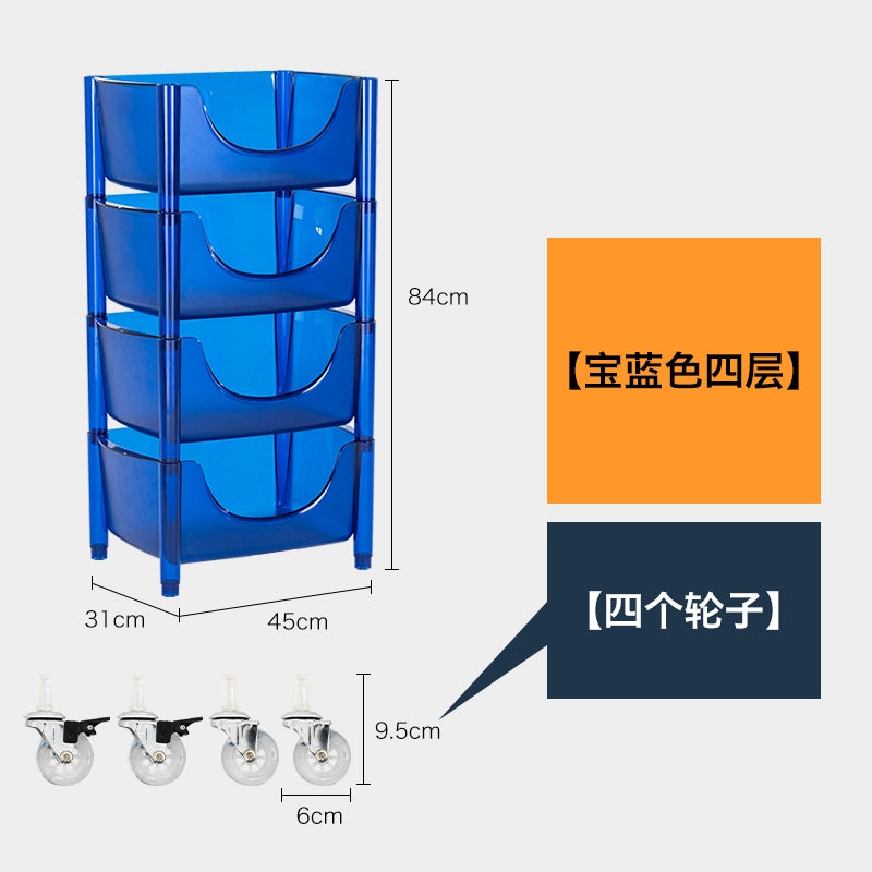 Transparent Multi-functional Shelf Nordic Bedroom Acrylic Mobile Cart Snack Storage Cabinet Bedside