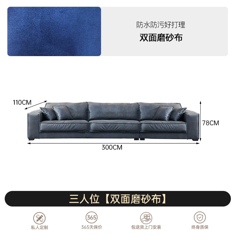 Baxter Sofa Italian Light Luxury Leather First Layer Cowhide Italian Minimalist Special-shaped Industrial Style Down Sofa