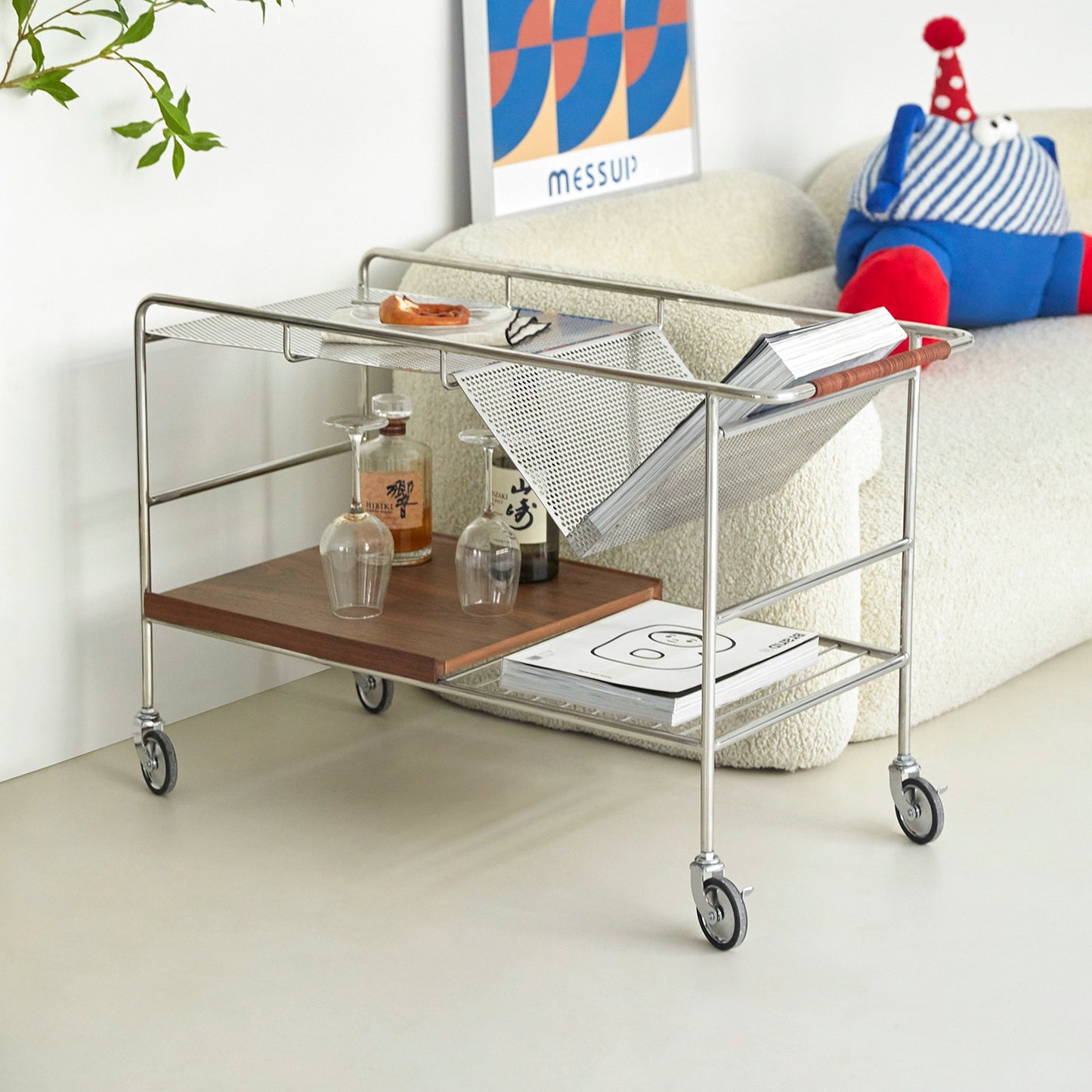 Antique Trolley Sofa Removable Side Table Light Luxury High-end Designer Coffee Table Rack
