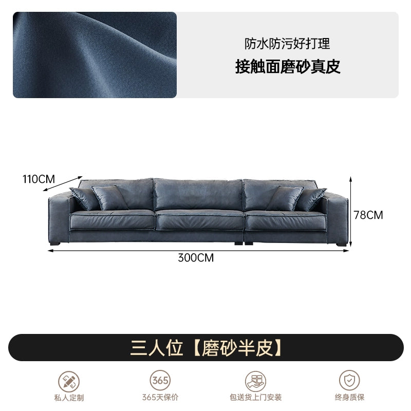 Baxter Sofa Italian Light Luxury Leather First Layer Cowhide Italian Minimalist Special-shaped Industrial Style Down Sofa