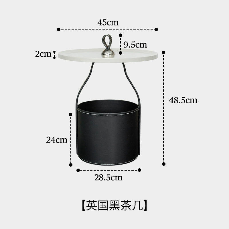 Sattelleder-Couchtisch mit Stauraum, kreativer Hand-Beistelltisch, leichter Luxus-Nachttisch mit Stauraum im italienischen Stil