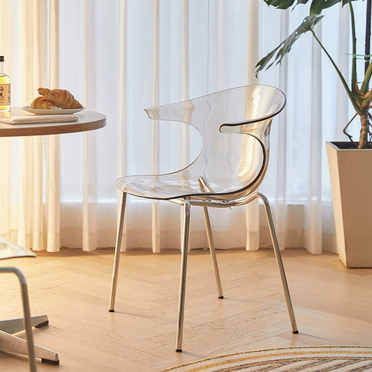 Acrylstuhl Transparent Ins PopularIns Esszimmerstuhl Kunststoffhocker Rückenlehne Minimalistischer kreativer Computerstuhl