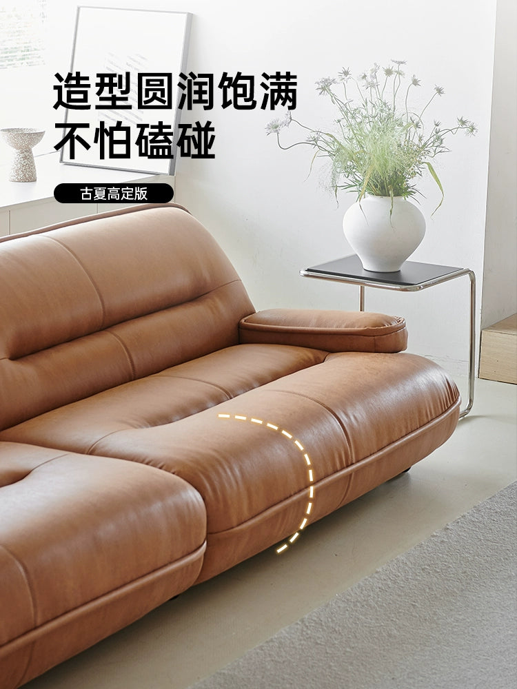 Beetle Sofa Creative Antique Designer Retro First Layer Oil Wax Leather Living Room Home Three-person Sofa
