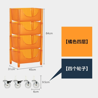 Transparent Multi-functional Shelf Nordic Bedroom Acrylic Mobile Cart Snack Storage Cabinet Bedside