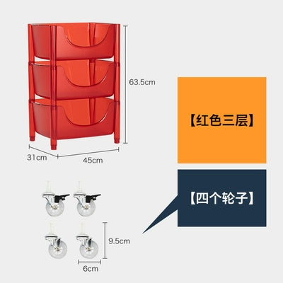Transparent Multi-functional Shelf Nordic Bedroom Acrylic Mobile Cart Snack Storage Cabinet Bedside