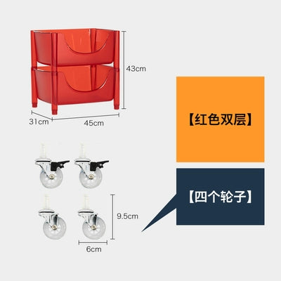 Transparent Multi-functional Shelf Nordic Bedroom Acrylic Mobile Cart Snack Storage Cabinet Bedside