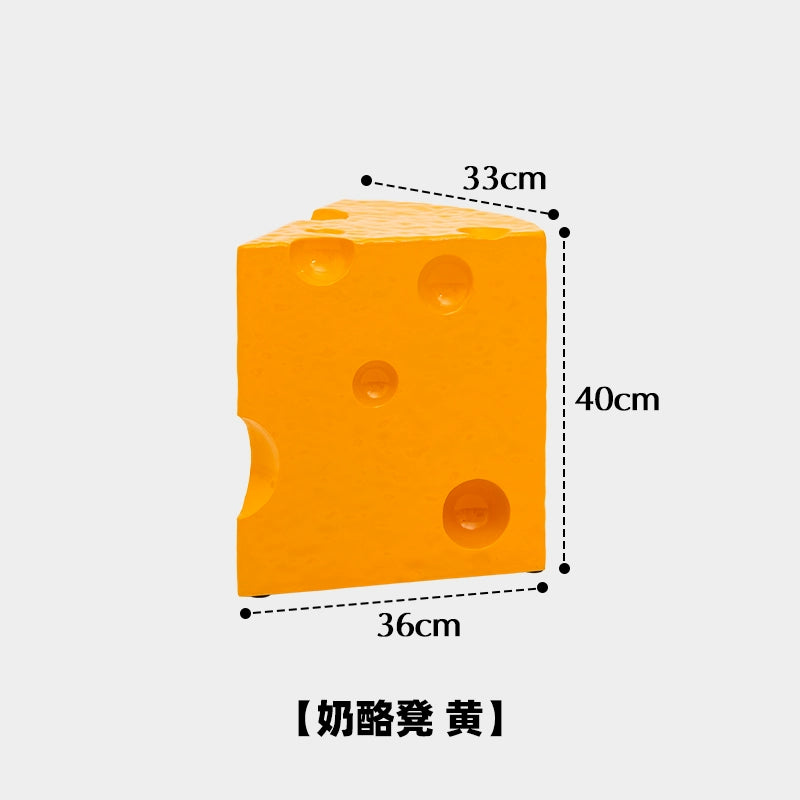 Taburete de queso Ins Popular creativo taburete bajo diseñador borde de queso algunos adornos de decoración del hogar taburete para cambiar zapatos