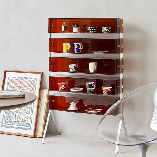 Acrylregal Mehrschichtiges, vom Boden bis zur Decke reichendes Haushaltsdisplayregal Figurendisplayregal Tassenaufbewahrungsschrank