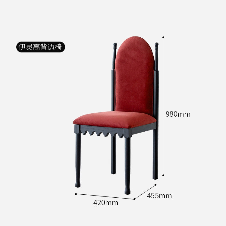 Mittelalterlicher Esszimmerstuhl, leichter Luxus-High-End-Designerstuhl aus Massivholz, französischer Retro-Café-Stuhl