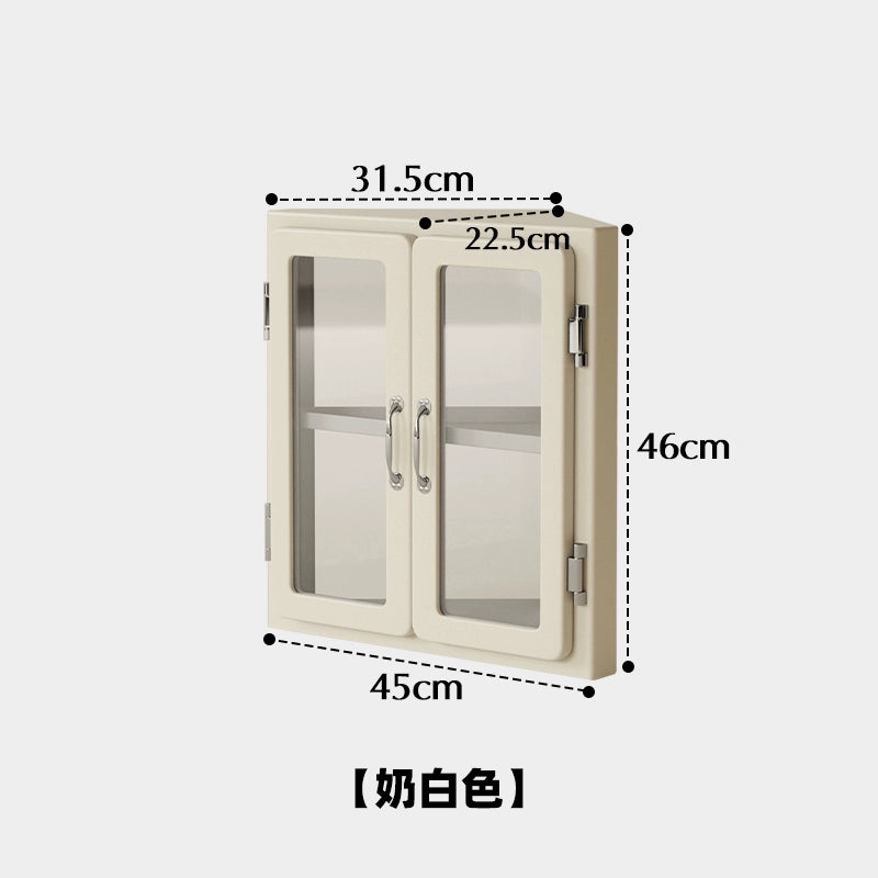 Desktop Storage Cabinet Japanese Retro Metal Triangular Cabinet Corner Figure Glass Display Rack