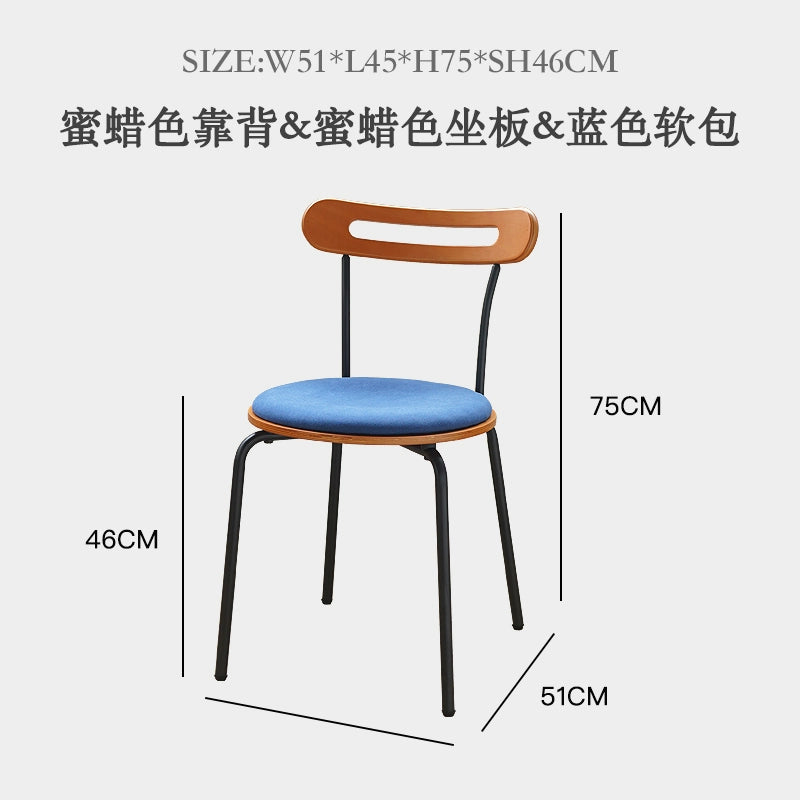 Minimalistischer mittelalterlicher Esszimmerstuhl, kleiner Schreibtischstuhl für Wohnungen, koreanischer Ins-Haushaltshocker mit Rückenlehne, stapelbar