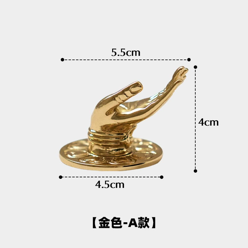 Bergamot Brass Handle Creative Wardrobe Door Handle Light Luxury High Sense Hook Zen Design Ornament