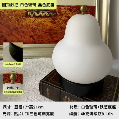 Birnenkopf-Tischlampe, lustige, kreative Nachttischlampe, mittelalterliche warme Atmosphäre, Lampe, Internet-Berühmtheit, Ins-Schlafzimmerlampe