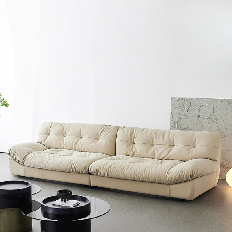 Ancient Summer Home Furniture Italian Light Luxury Baxter Clouds Straight Row Living Room Matte Leather Milano Down Sofa