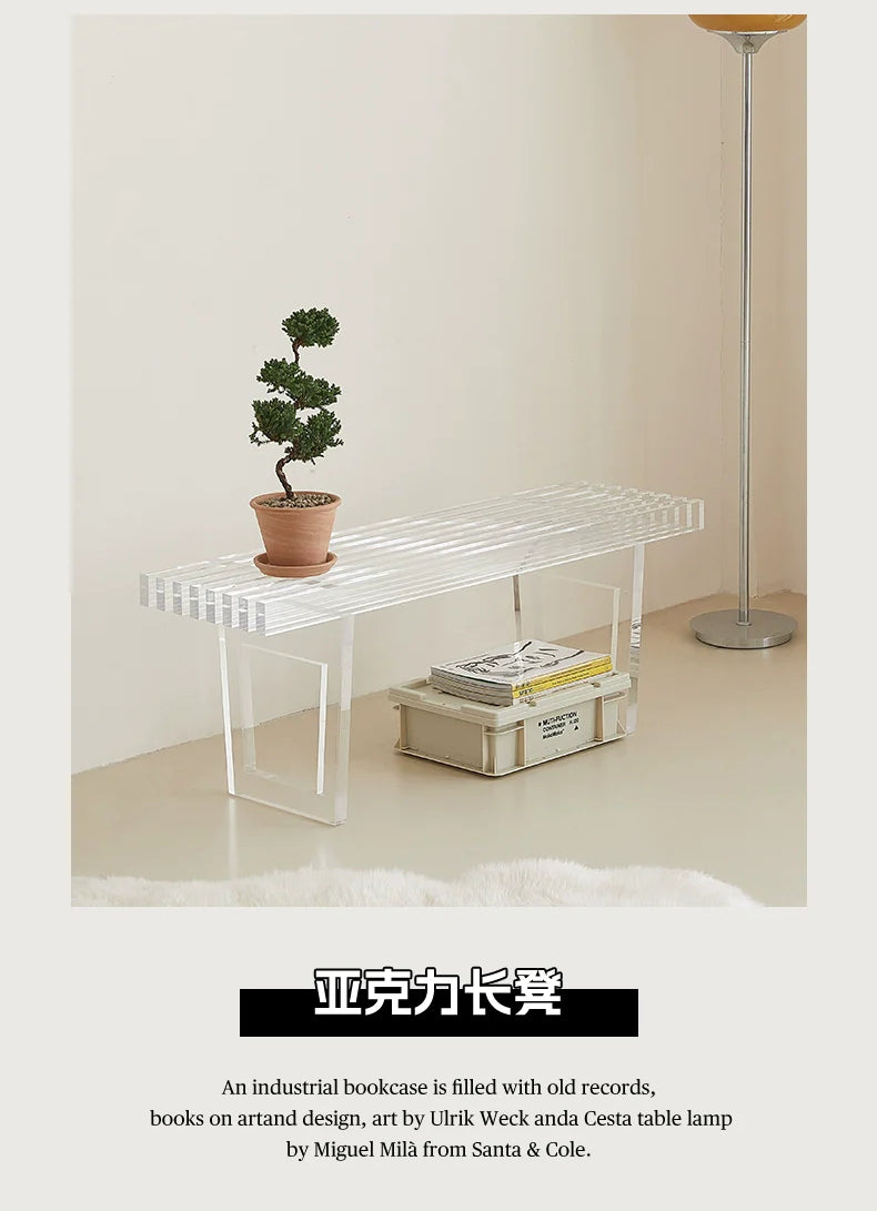 Acrylic Bench Art Studio Stool Designer Bedside Stool Bedroom Ins Popular Shoe Changing Stool