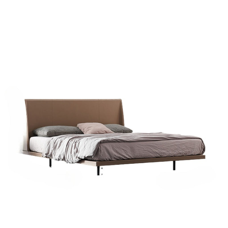 Italian Minimalist Suspension Bed 1.8 Meters Saddle Leather Leather Simple Master Bedroom Bed Light Luxury Designer Double Wedding Bed