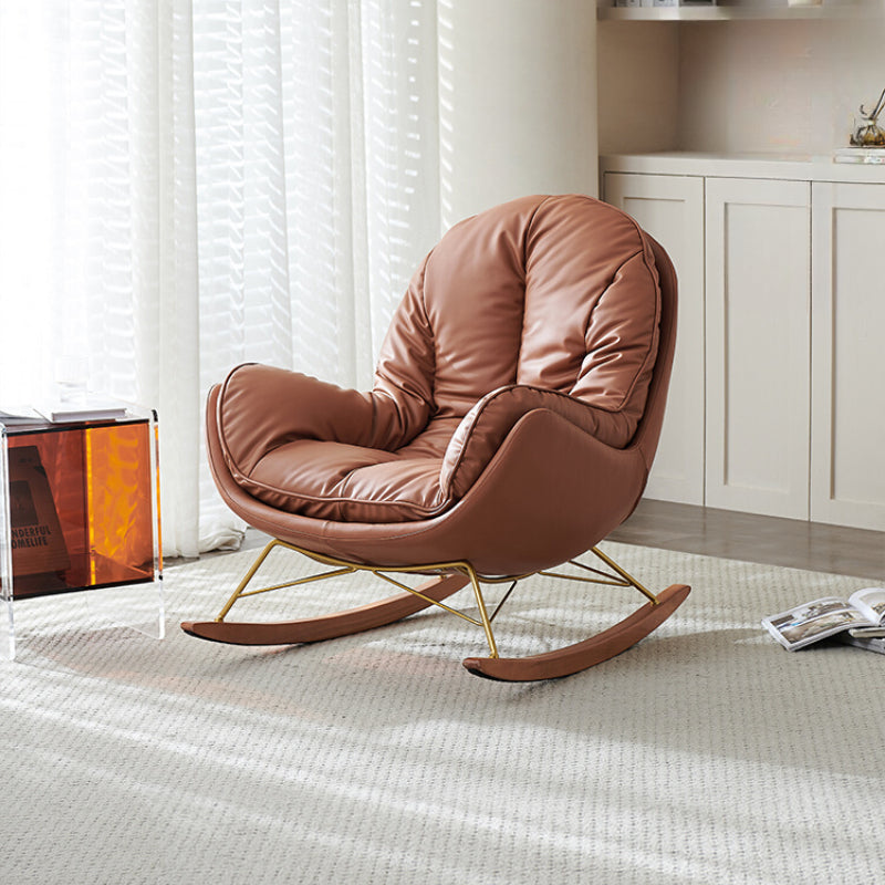 Ins Popular Rocking Chair Cream Wind Single Sofa Recliner Modern Living Room Bedroom Balcony Leather Lazy Leisure Rocking Chair