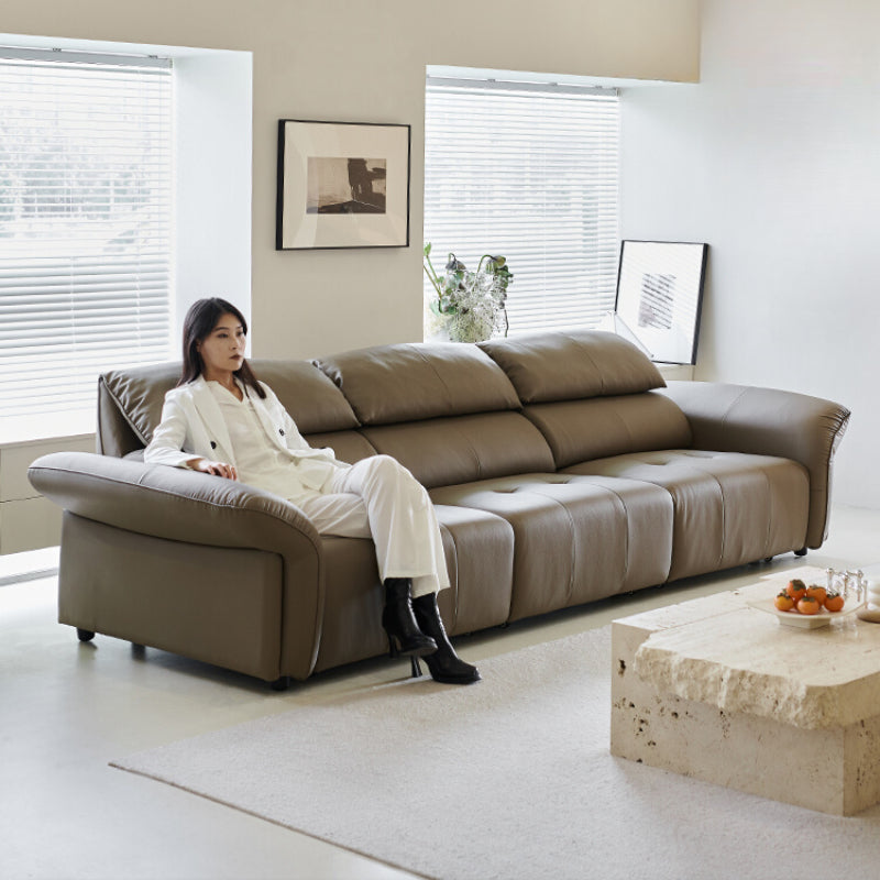 Elephant Ears Folding Ears Electric Sofa Italian Minimalist Living Room First Floor Cowhide First Class Telescopic Functional Sofa Bed