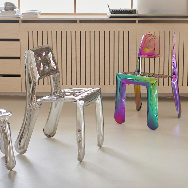 Ins Popular Creative Stainless Steel Balloon Chair Designer Single Chair Art Metal Living Room Balcony Back Chair Leisure Chair