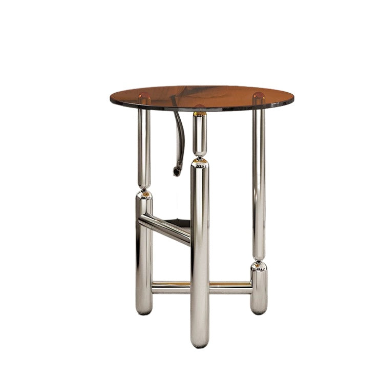 Glas sofa rand mehrere Ins Popularins stil designer kleine kaffee tisch edelstahl kaffee shop kleine runde tisch 