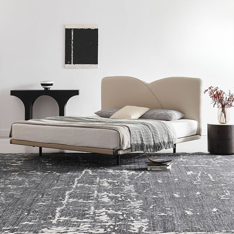 Italian Leather Bed Modern Simple High-end Atmosphere Master Bedroom Double Bed Full Steel Frame Soft Bed Wedding Bed