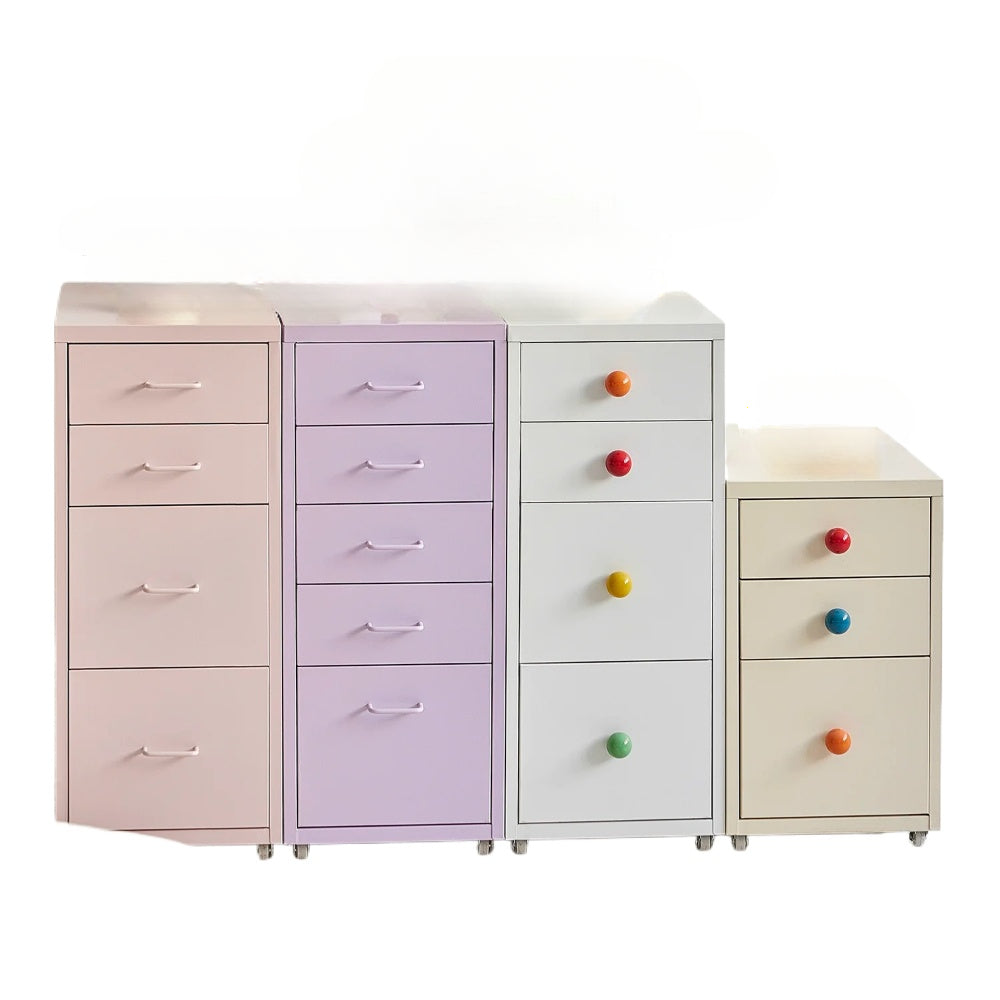 Mobiler Lagerschrank Cremefarbener Wind einfacher Truhenschrank aus Schmiedeeisen Home Schlafzimmer Nachttisch Dopamin kreativ 