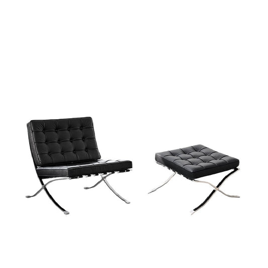 Home Furnishing Barcelona Chair Italian Minimalist Leather Single Designer Sofa Chair Living Room Leisure Lounge Chair