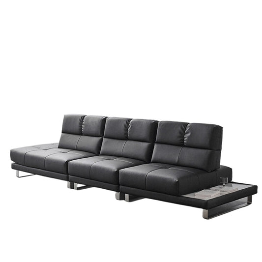 Roman Sofa Italian Minimalist Villa Large Flat Floor Living Room Adjustable Backrest Straight Row Corner Combination Leather Sofa