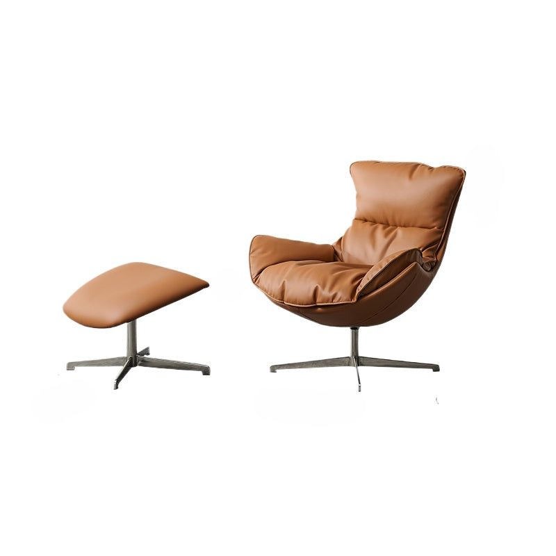 Home Furnishing Nordic Leather Lazy Chair Living Room Light Luxury Single Sofa Reclining Chair Snail Chair Rotating Leisure Chair