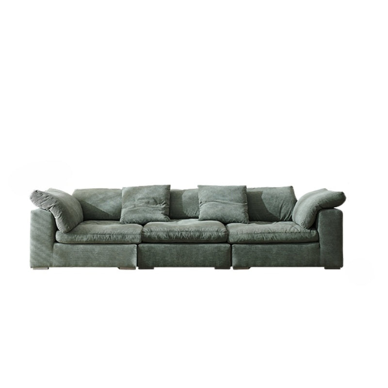 Retro Corduroy Sofa Italian Minimalist Casual Lazy Small Apartment Living Room Straight Row Advanced Light Luxury Fabric Sofa