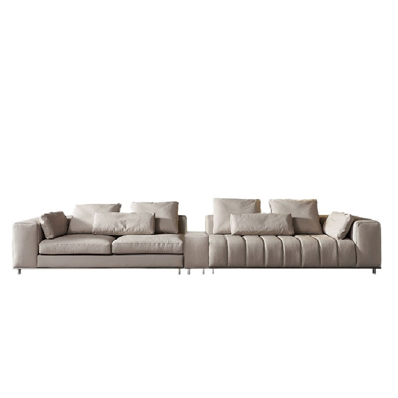 Designer Light Luxury First-layer Cowhide Splicing Corner Combination Italian Minimalist Piano Keys Villa Model Room Sofa