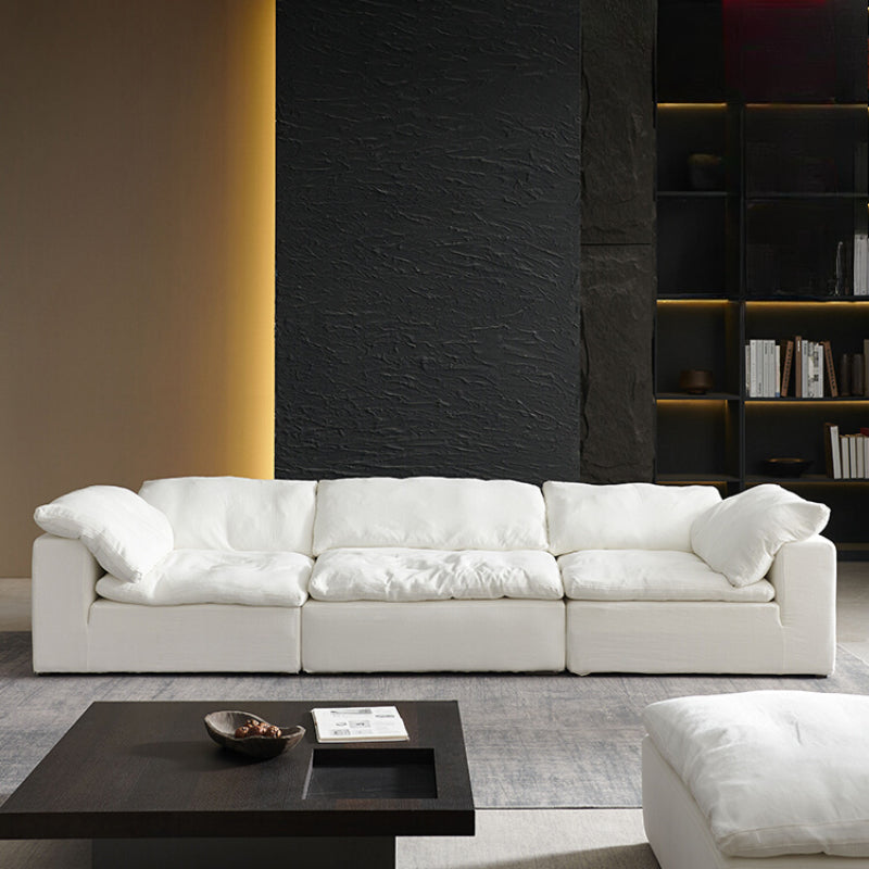 Cloud Cloud Sofa Cream Wabi Wind Designer Living Room Cotton and Linen Fabric Sofa Down Straight Row Princess Combination