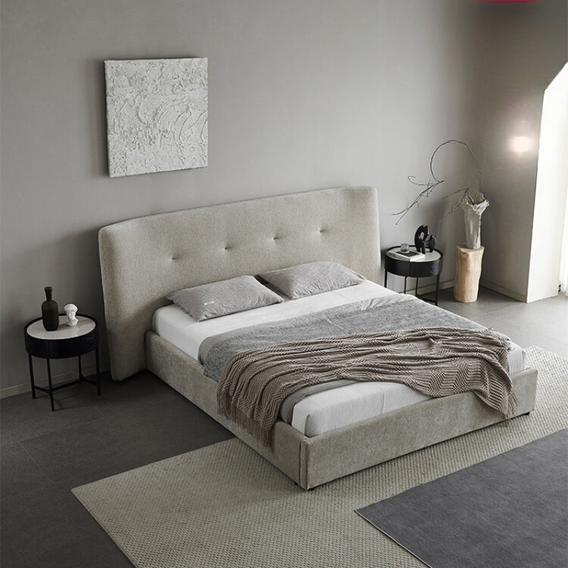 Italian Minimalist Fabric Bed Double Bed Villa Model Room Comfortable Master Bedroom Queen Bed Designer Furniture Light Luxury Wedding Bed