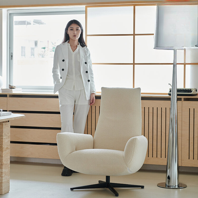 Nordic Simple Leisure Chair Household Living Room Balcony Rotating Adjustable Recliner Modern Single Sofa Chair