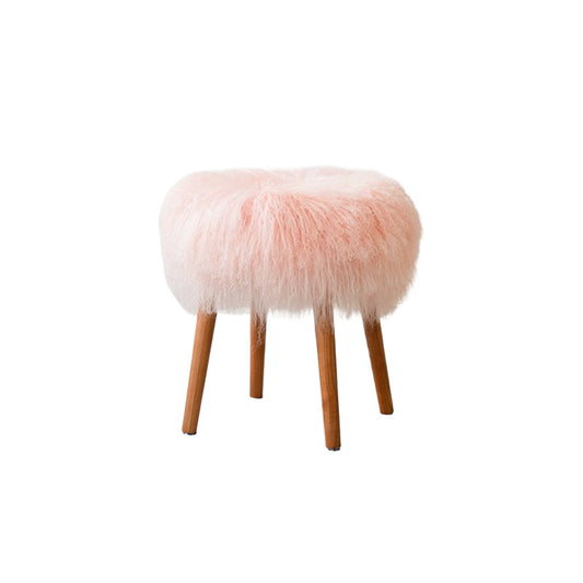 Mittelalterlicher Strandhocker aus Schafwolle, Eingangsbereich, leichter Luxus, hoher Schuhhocker, kreativer Ins Popularhome-Wohnzimmer-niedriger Hocker 